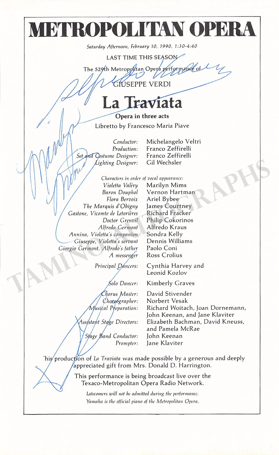 Metropolitan Opera - Collection of 55+ Signed Cast Pages - Image 3