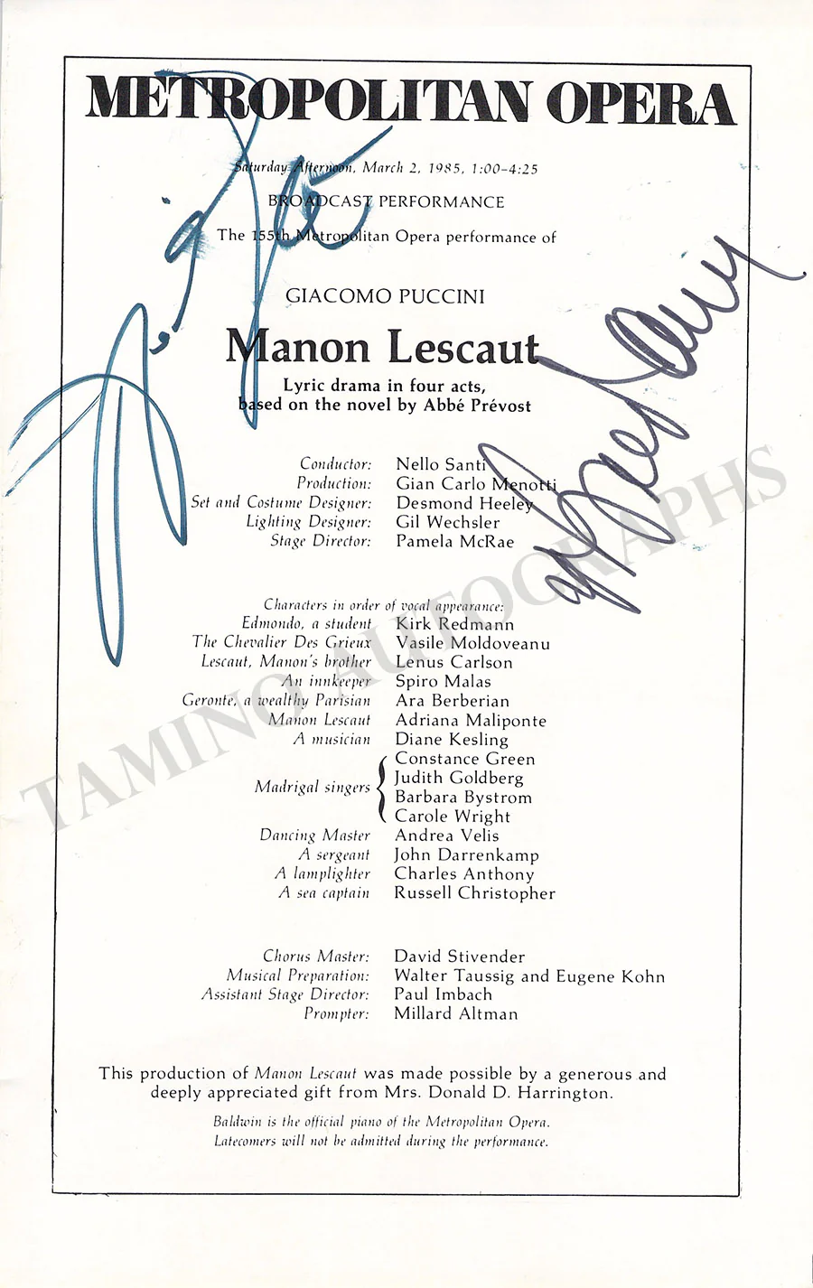 Metropolitan Opera - Collection of 55+ Signed Cast Pages - Image 30