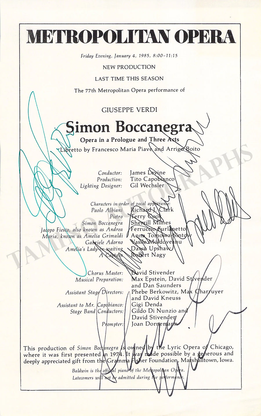 Metropolitan Opera - Collection of 55+ Signed Cast Pages - Image 36