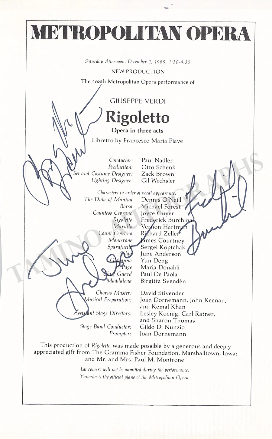 Metropolitan Opera - Collection of 55+ Signed Cast Pages - Image 4