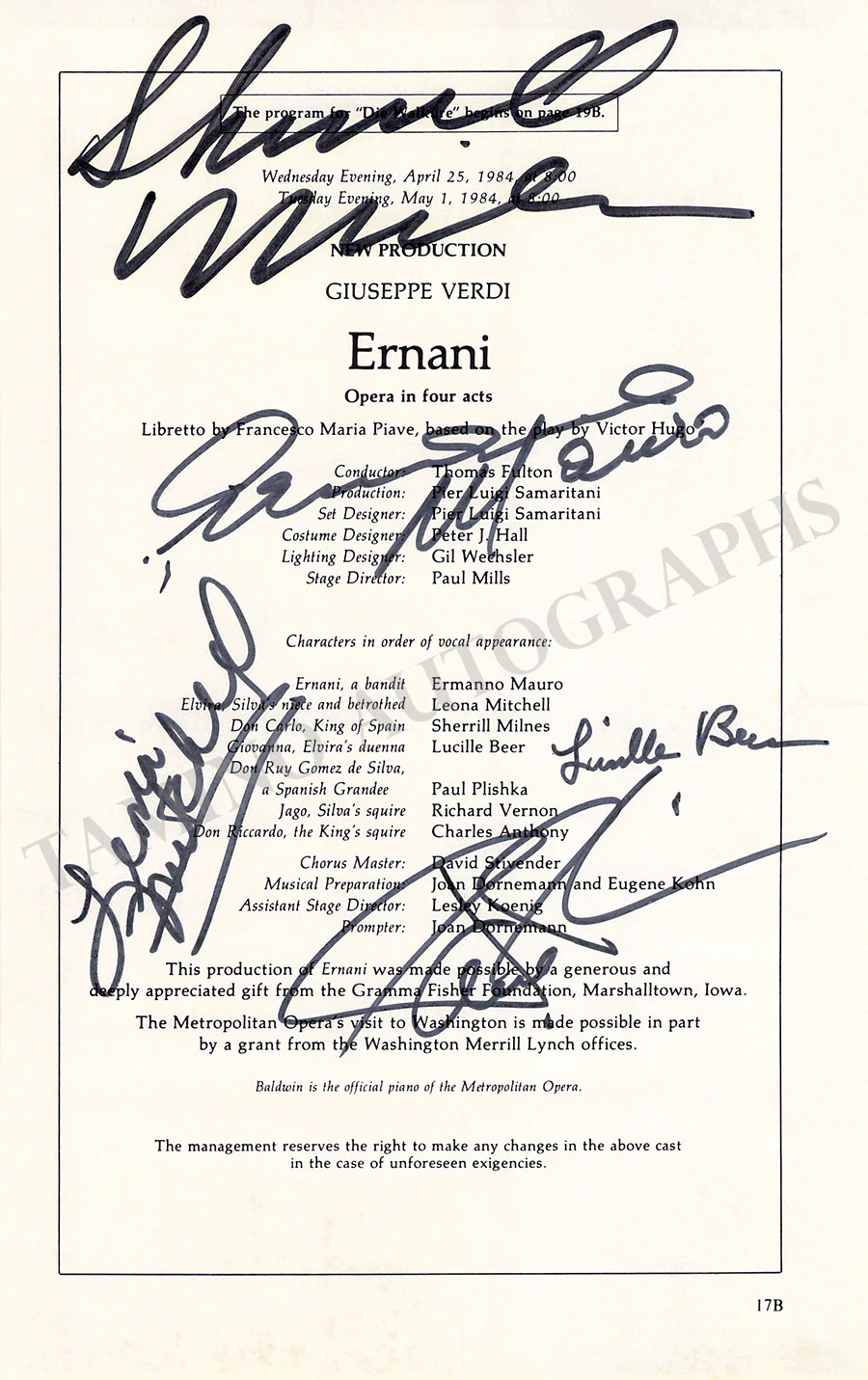 Metropolitan Opera - Collection of 55+ Signed Cast Pages - Image 42