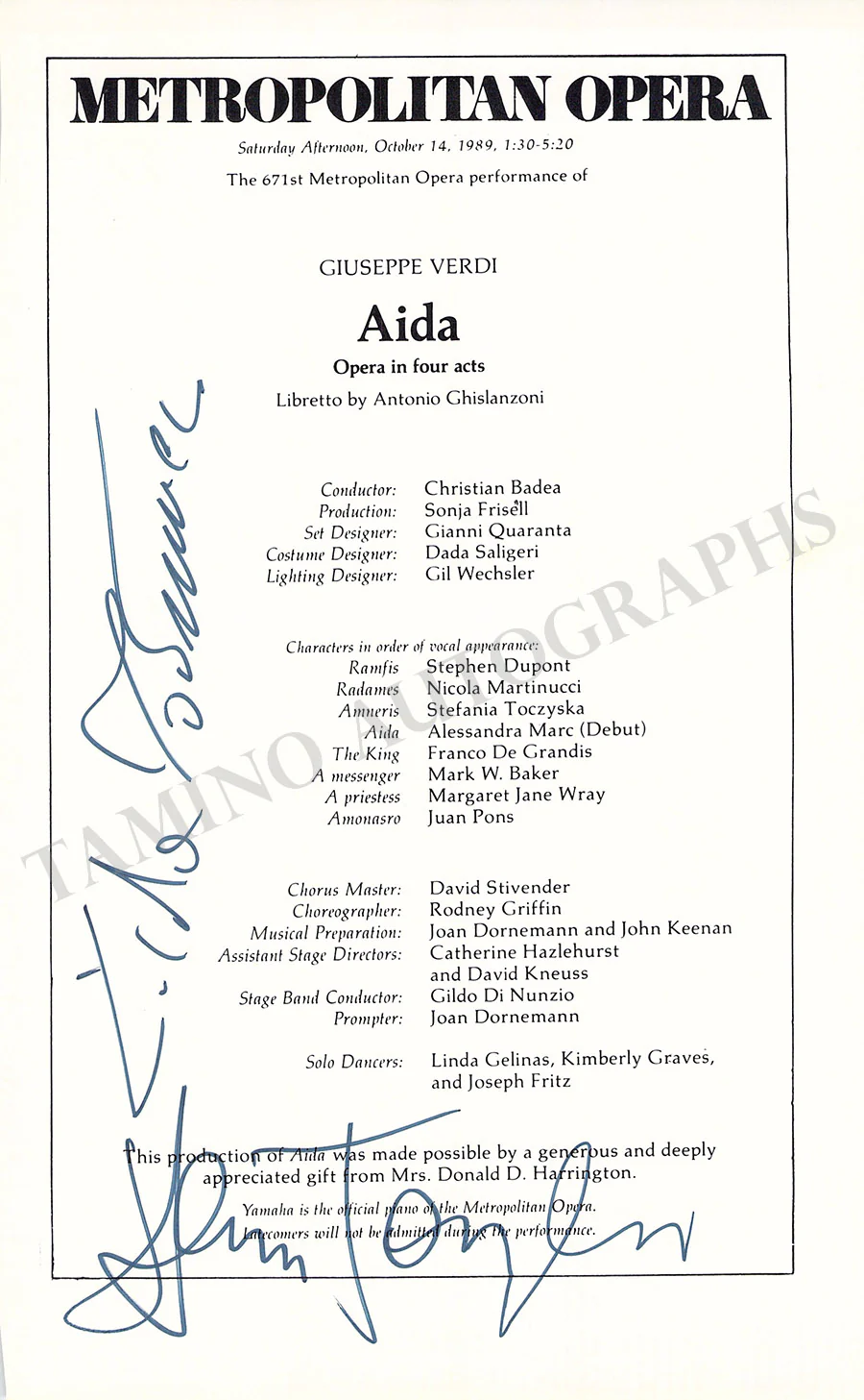 Metropolitan Opera - Collection of 55+ Signed Cast Pages - Image 5