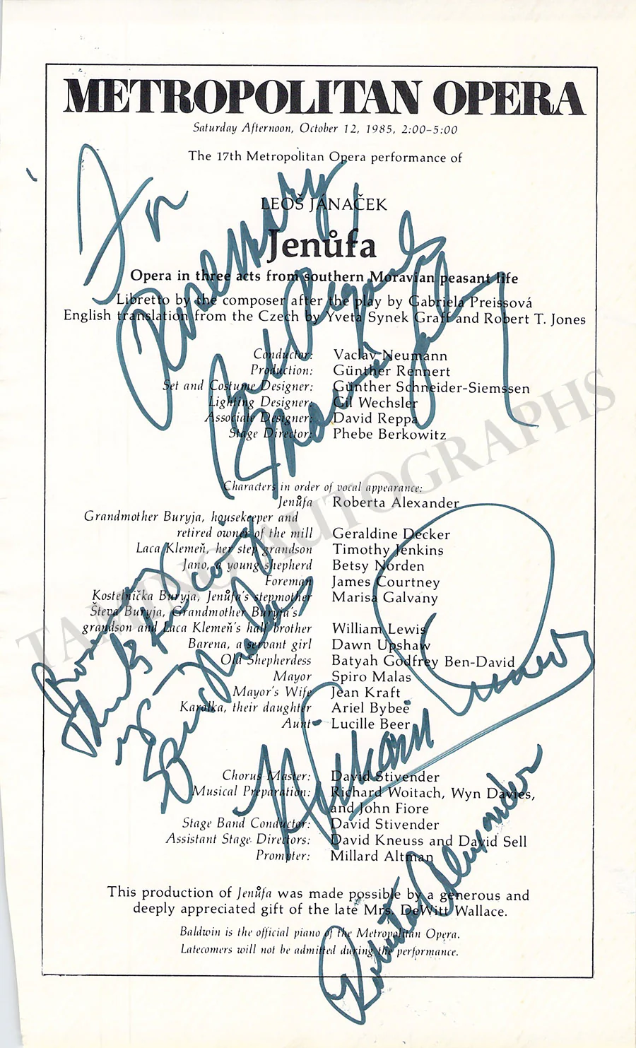 Metropolitan Opera - Collection of 55+ Signed Cast Pages - Image 56