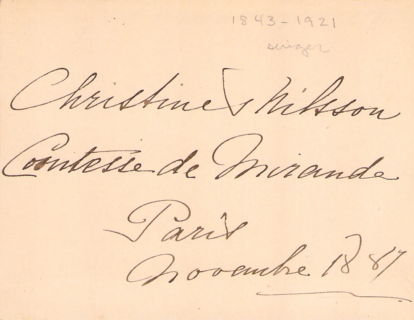 Metropolitan Opera - Inaugural Night 1883 Signatures