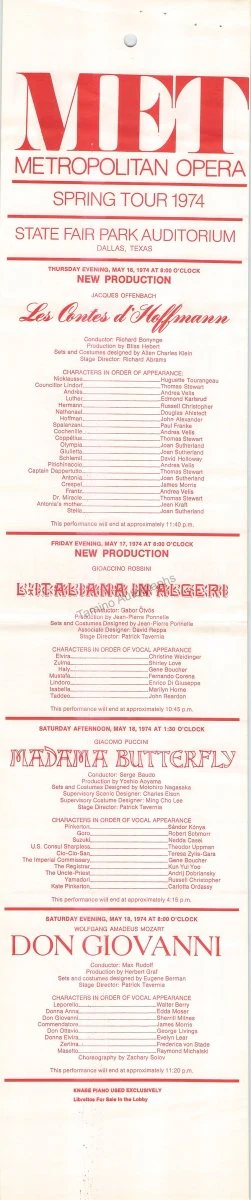Metropolitan Opera - Lot of "Snake-style" Playbills 1971-1974 - Image 15
