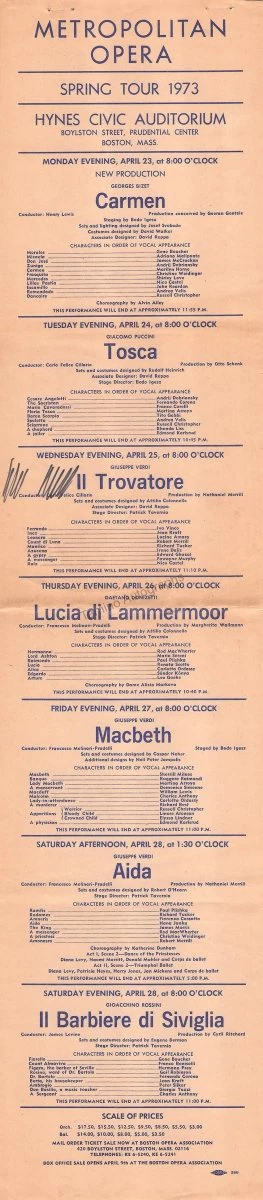 Metropolitan Opera - Lot of "Snake-style" Playbills 1971-1974 - Image 7