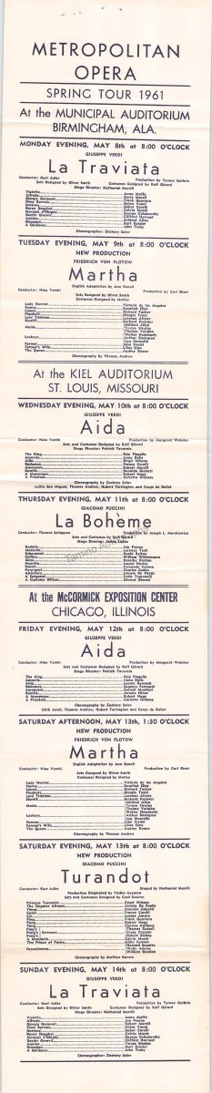 Metropolitan Opera - Lot of "Snake-style" Playbills 1961-1963 - Image 3