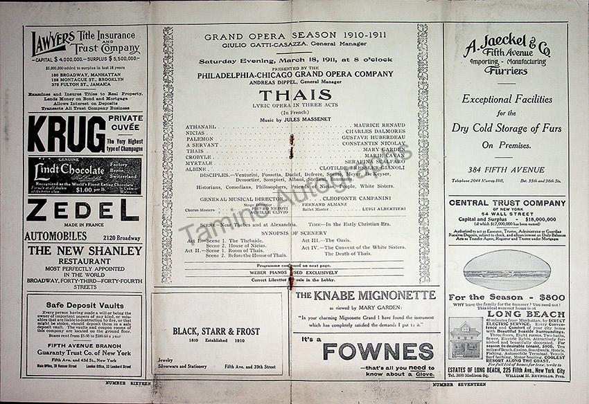 Metropolitan Opera - Program Lot 1910-1918 - Image 2