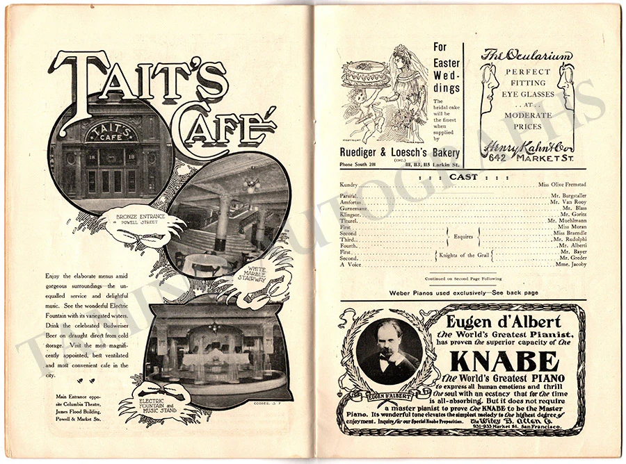 Metropolitan Opera - San Francisco Tour Program 1905 - Image 3