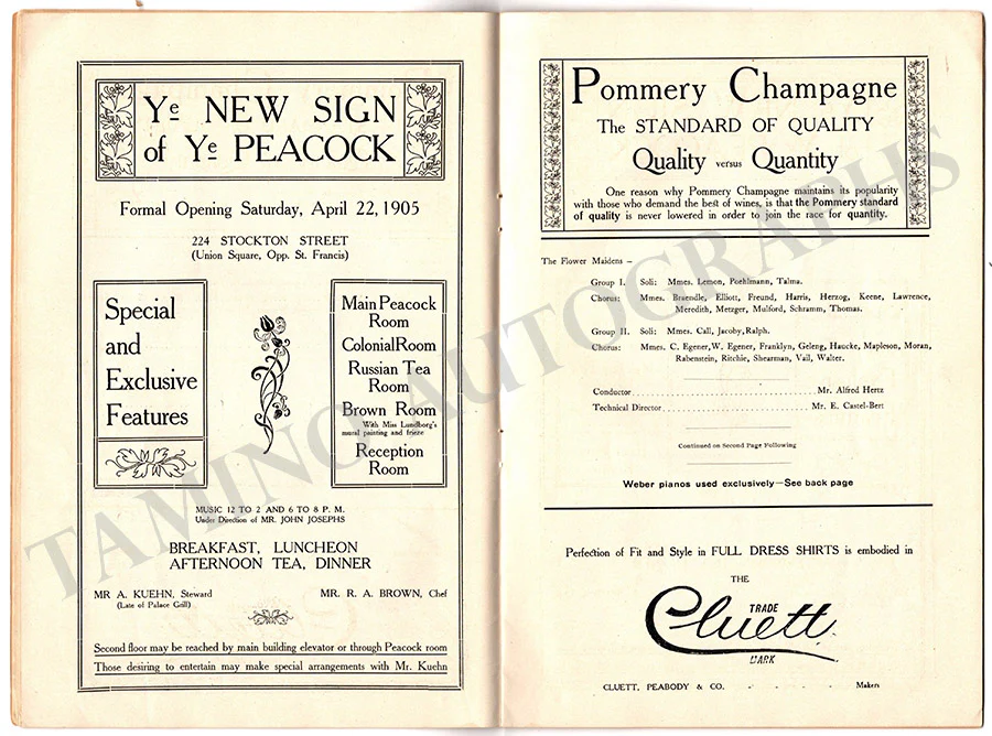 Metropolitan Opera - San Francisco Tour Program 1905 - Image 4