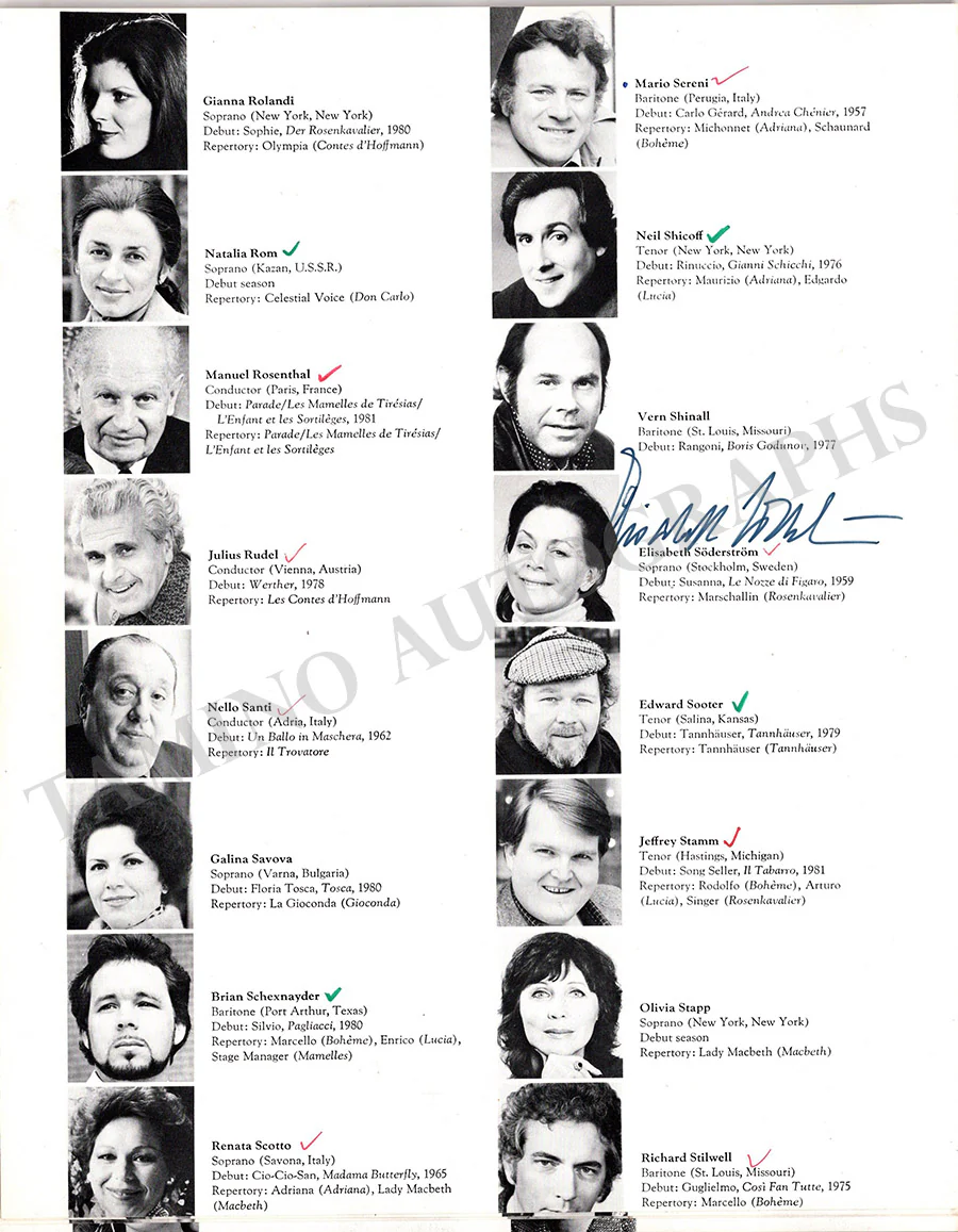 Metropolitan Opera - Signed Season Books (Various Options) - Image 25