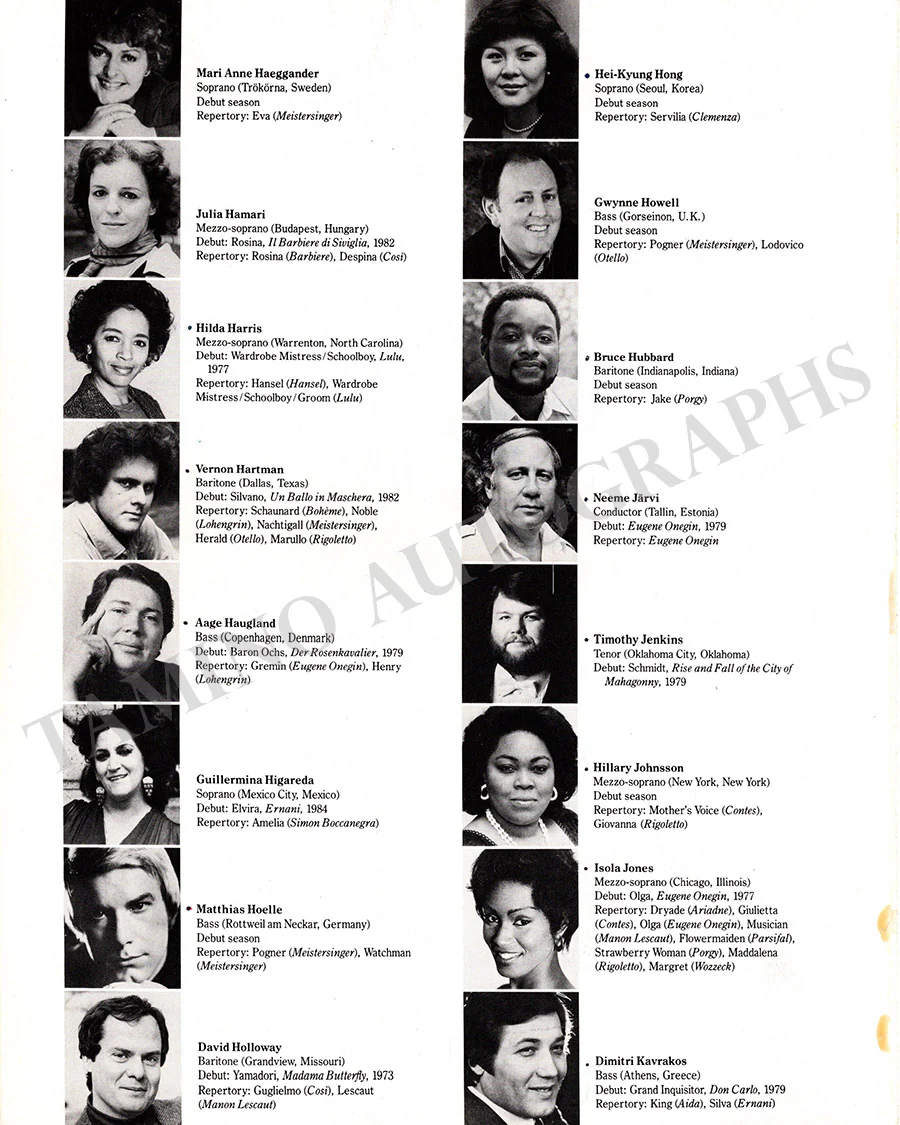 Metropolitan Opera - Signed Season Books (Various Options) - Image 52