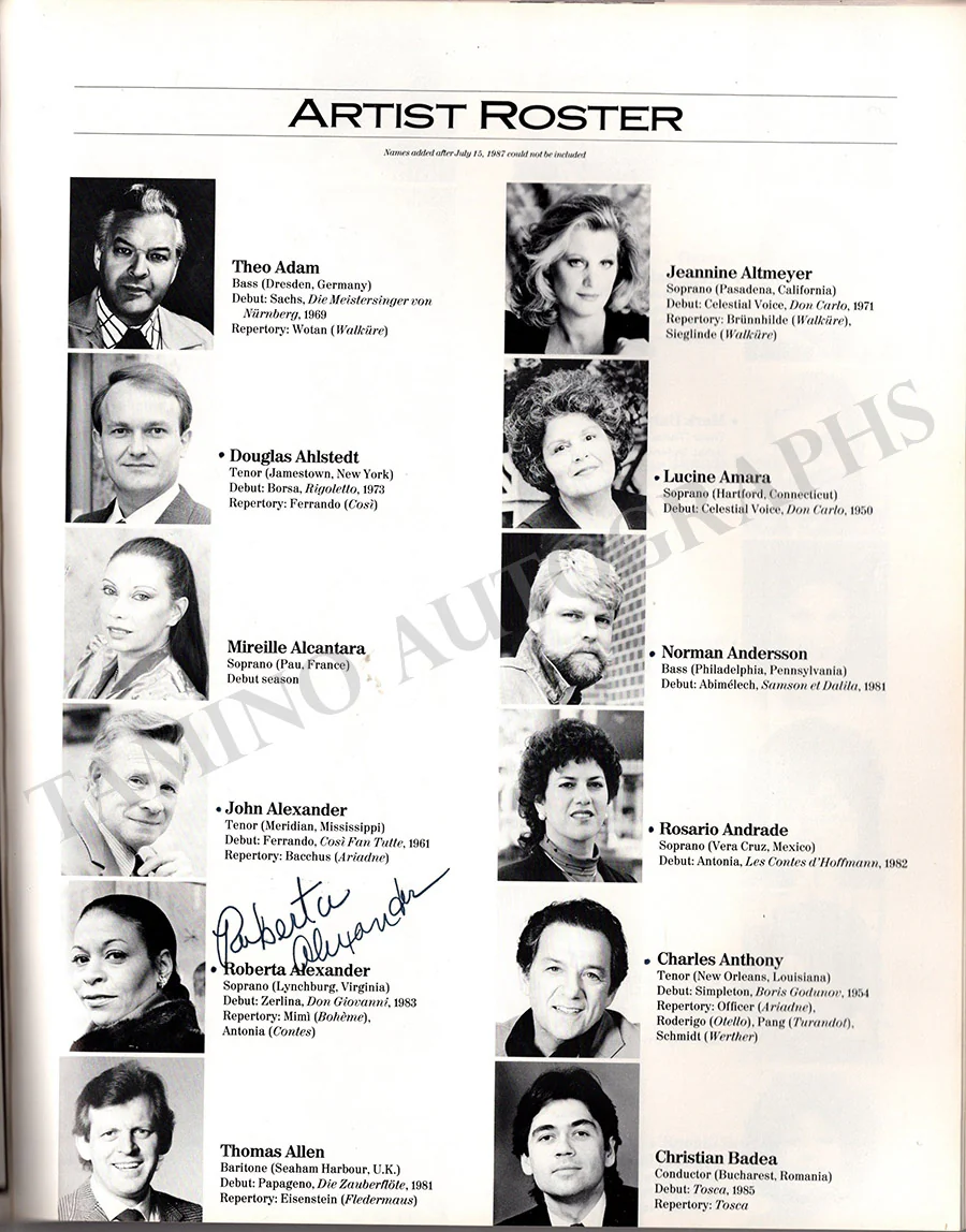 Metropolitan Opera - Signed Season Books (Various Options) - Image 70