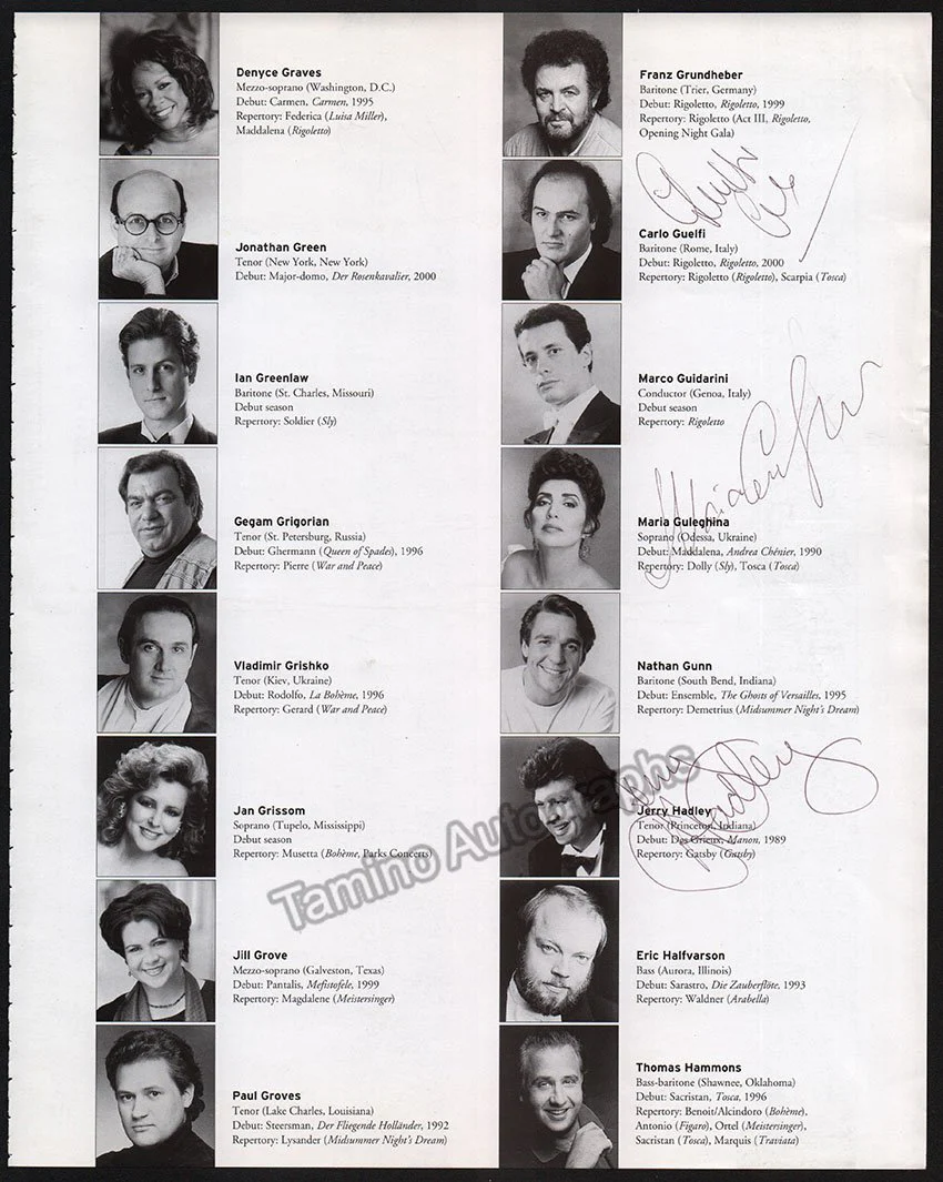Metropolitan Opera - Season Guide 2001-2002 Signed by Multiple Artists - Image 10