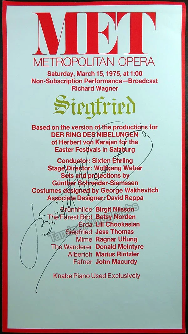 Metropolitan Opera - Set of 4 Der Ring des Nibelungen Mini Posters Signed - Image 3