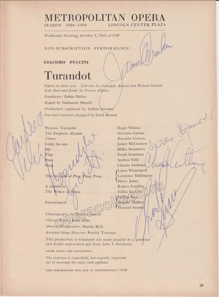 Metropolitan Opera - Signed Cast Pages 1960-1969 (Various Autographs I) - Image 6