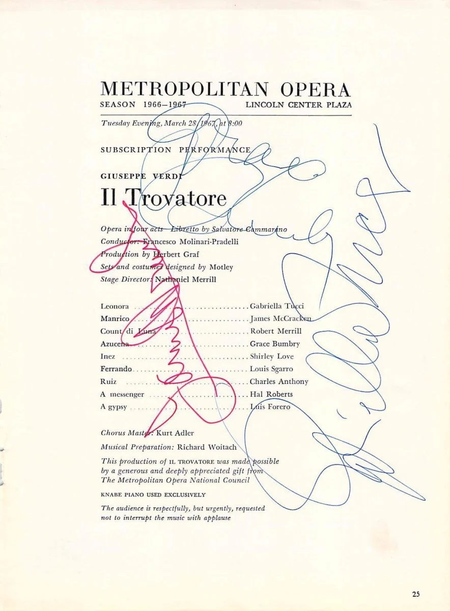 Metropolitan Opera - Signed Cast Pages 1960-1969 (Various Autographs II) - Image 24