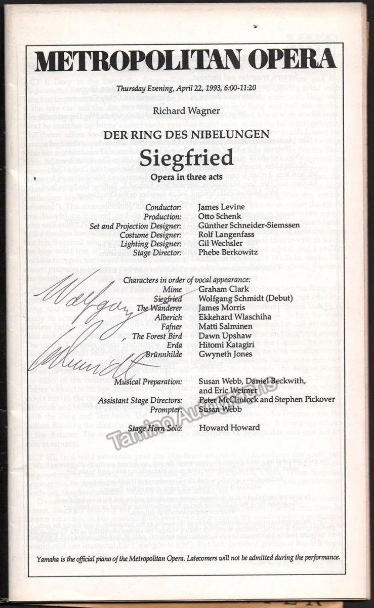 Metropolitan Opera - Signed Cast Pages 1990-2003 (Various Autographs) - Image 2
