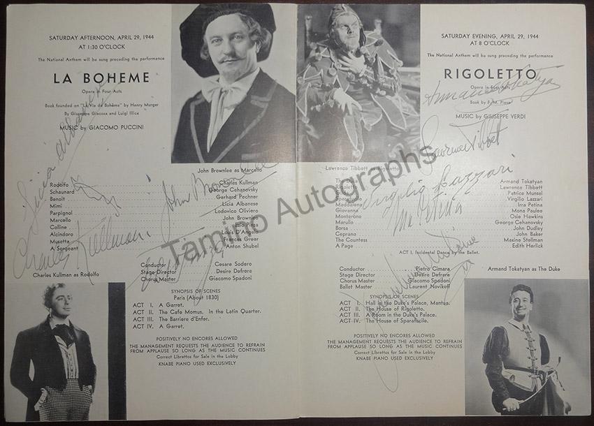 Metropolitan Opera - Signed Opera Programs 1930-1949 (Various Autographs) - Image 8