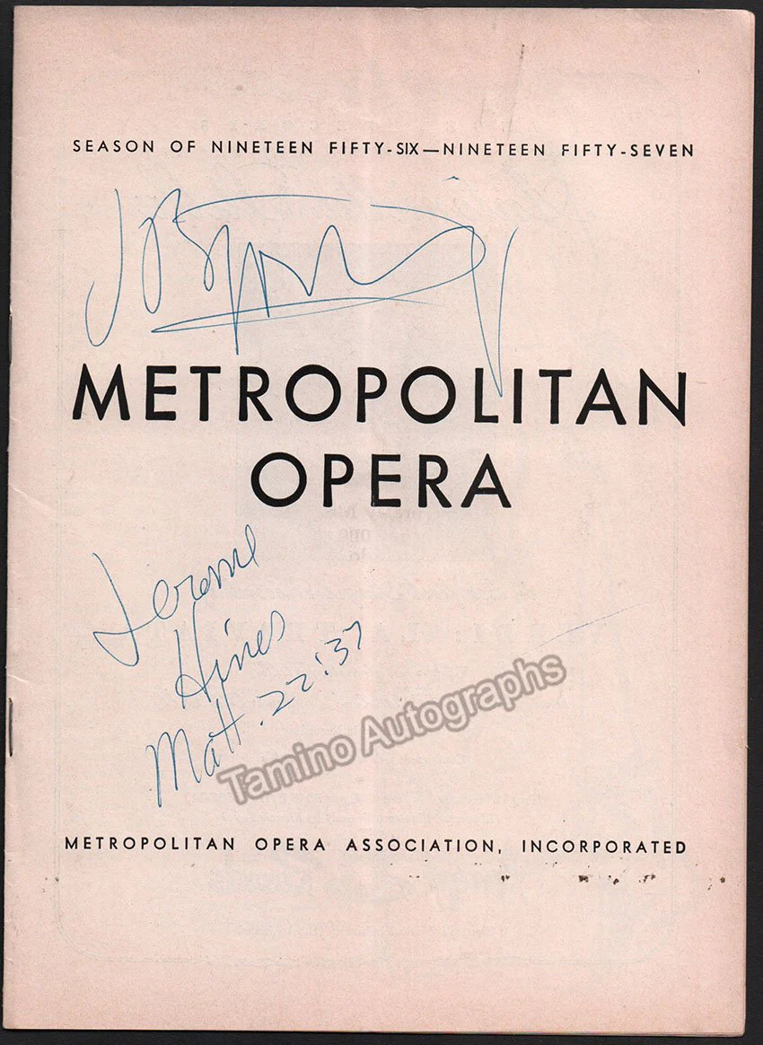 Metropolitan Opera - Signed Opera Programs 1950-1959 (Various Autographs II) - Image 17