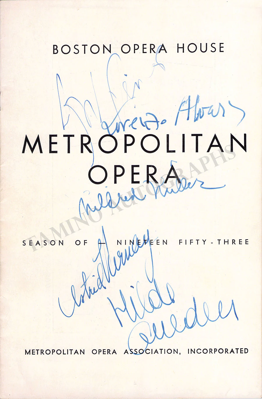 Metropolitan Opera - Signed Opera Programs 1950-1959 (Various Autographs II) - Image 29