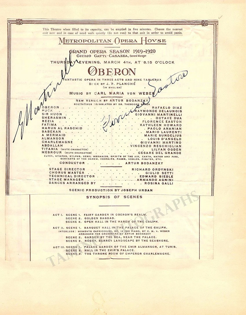Metropolitan Opera - Signed Program Clips 1909-1963 (Various Autographs) - Image 15