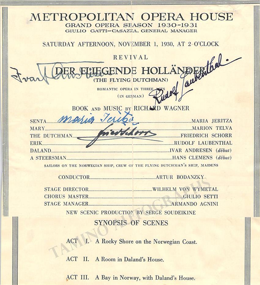 Metropolitan Opera - Signed Program Clips 1909-1963 (Various Autographs) - Image 19