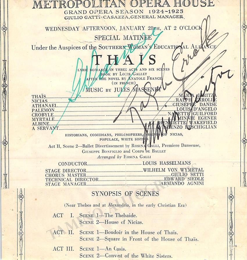 Metropolitan Opera - Signed Program Clips 1909-1963 (Various Autographs) - Image 20
