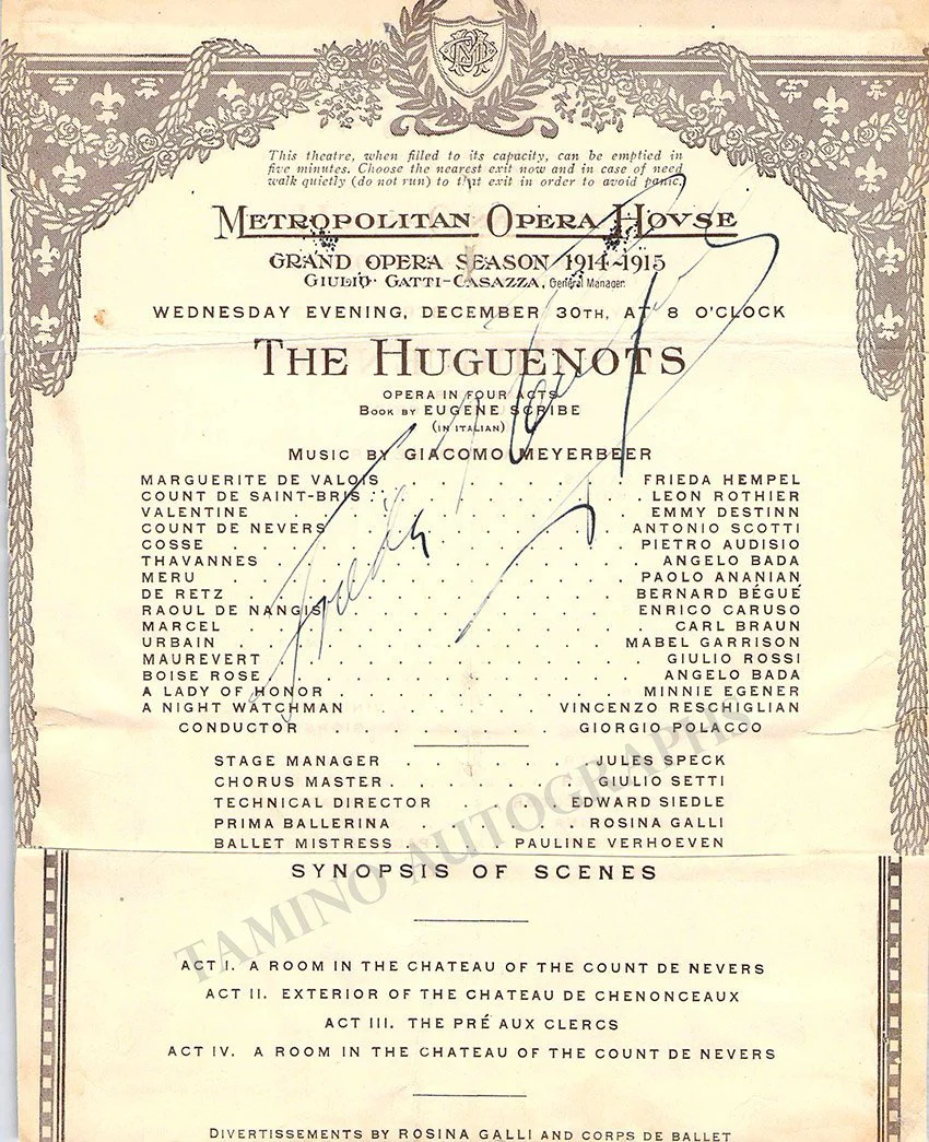 Metropolitan Opera - Signed Program Clips 1909-1963 (Various Autographs) - Image 22