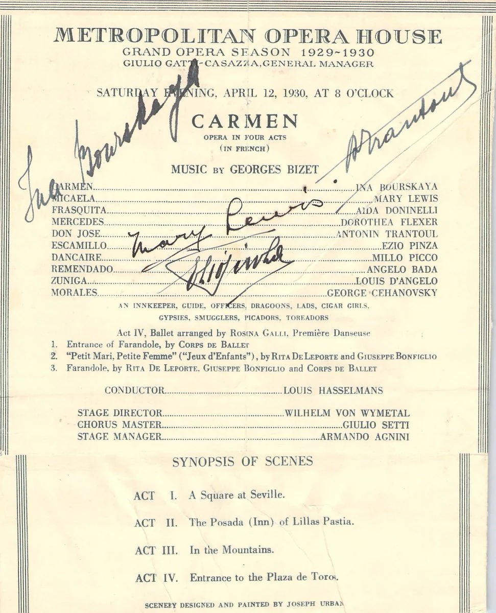 Metropolitan Opera - Signed Program Clips 1909-1963 (Various Autographs) - Image 27