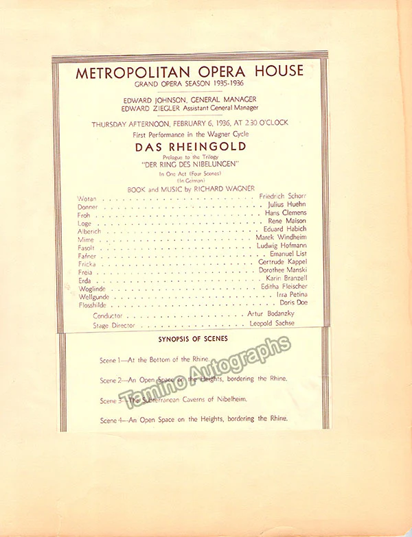 Metropolitan Opera - Signed Program Clips 1909-1963 (Various Autographs) - Image 37