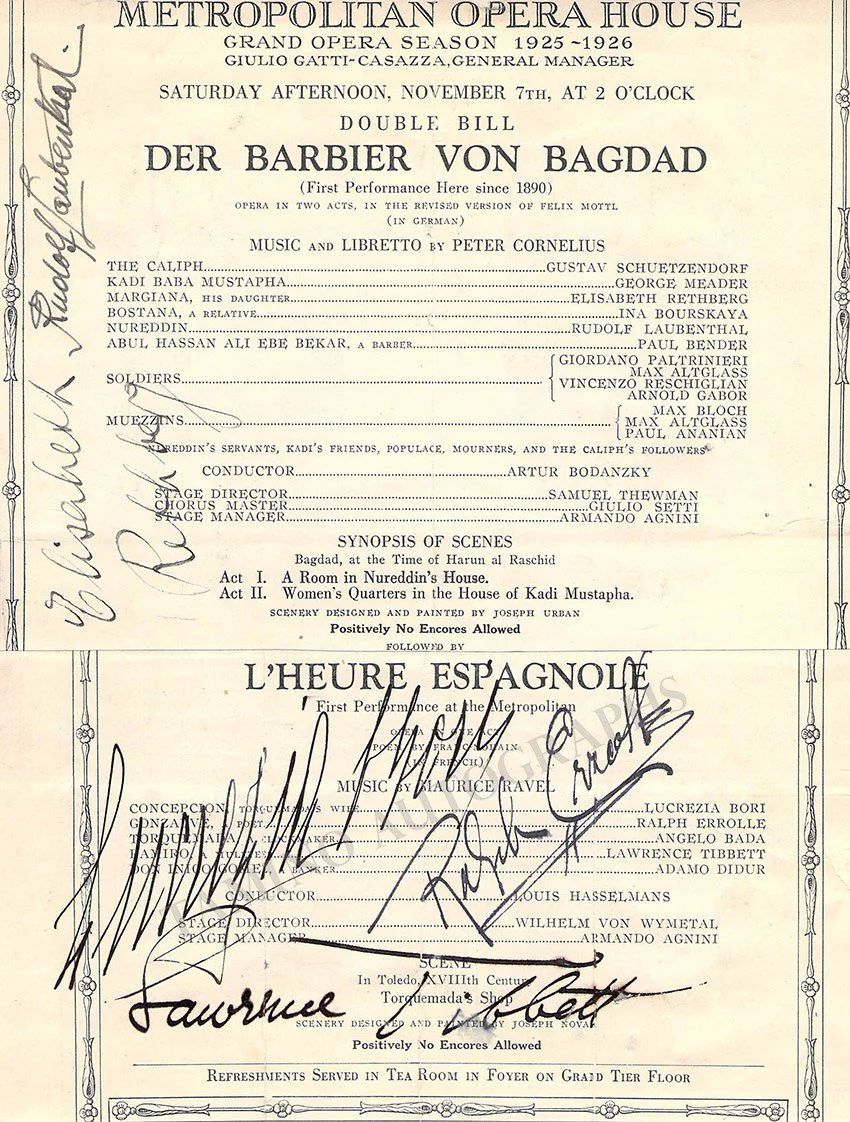 Metropolitan Opera - Signed Program Clips 1909-1963 (Various Autographs) - Image 8