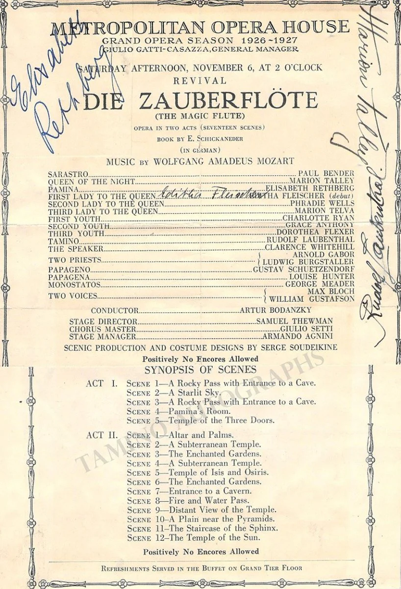 Metropolitan Opera - Signed Program Clips 1909-1963 (Various Autographs) - Image 9