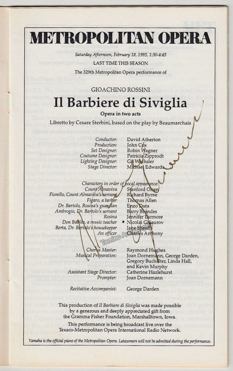 Metropolitan Opera - Signed Opera Programs 1990-1999 (Various Autographs I) - Image 16