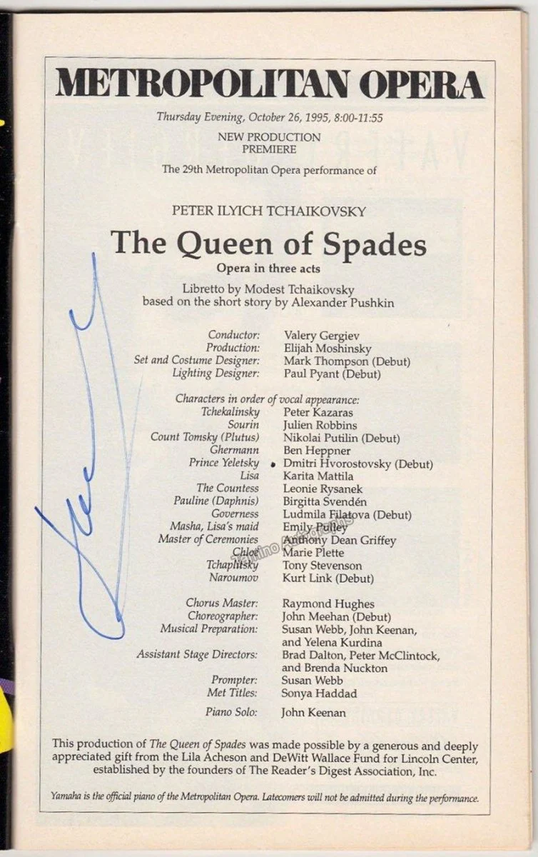 Metropolitan Opera - Signed Opera Programs 1990-1999 (Various Autographs II) - Image 10