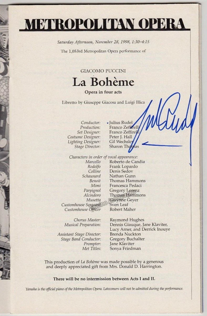 Metropolitan Opera - Signed Opera Programs 1990-1999 (Various Autographs II) - Image 5