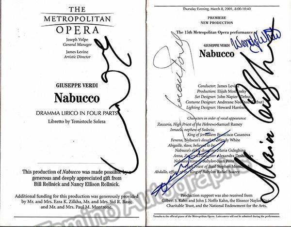 Metropolitan Opera - Signed Opera Programs 2000-2009 (Various Autographs) - Image 2