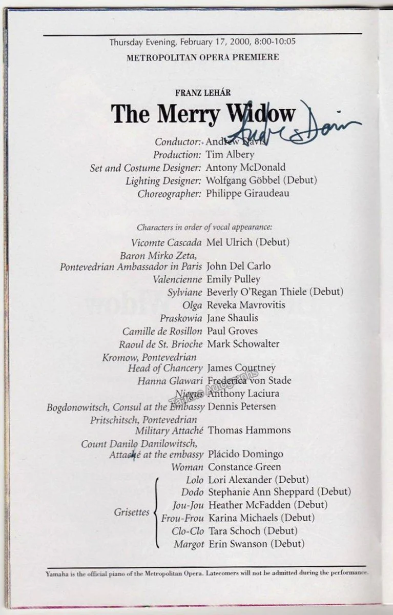 Metropolitan Opera - Signed Opera Programs 2000-2009 (Various Autographs) - Image 4