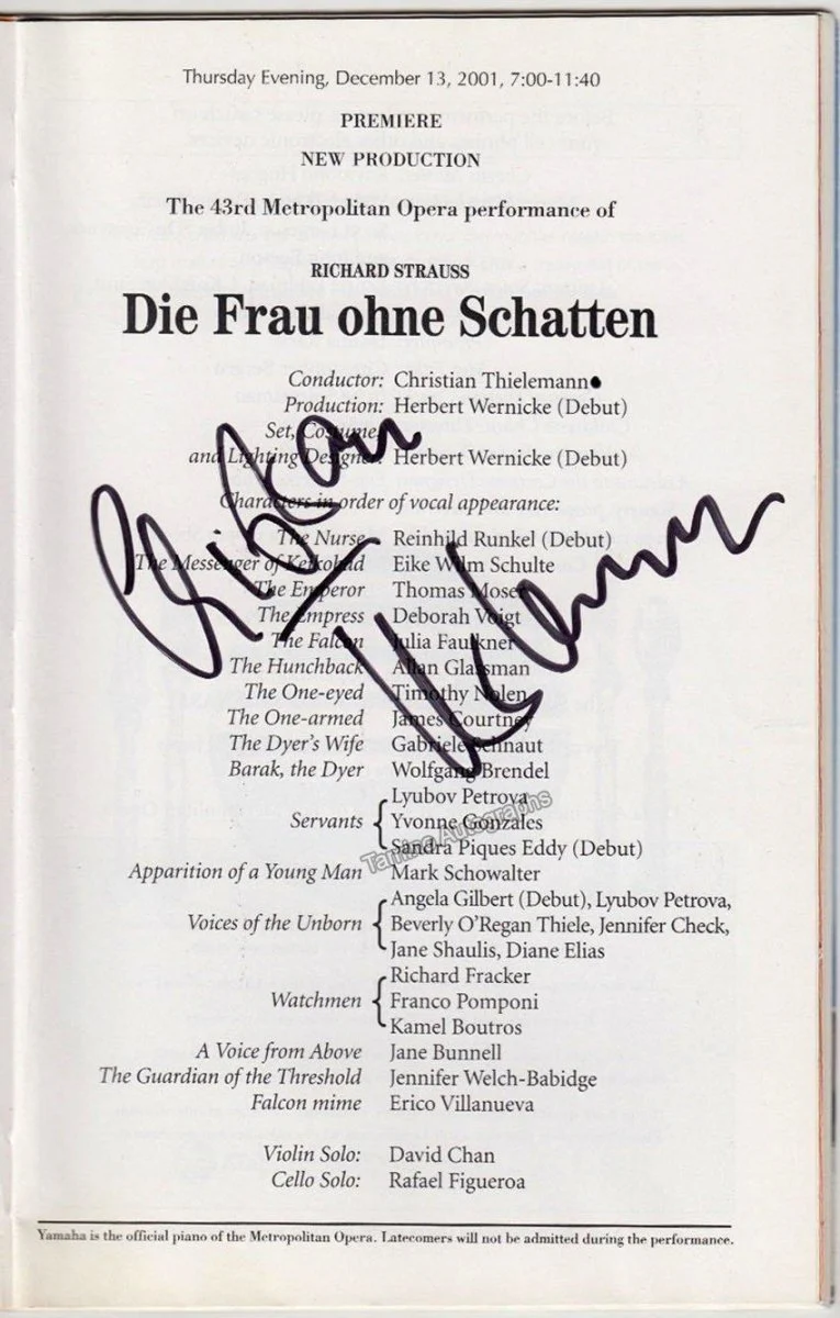 Metropolitan Opera - Signed Opera Programs 2000-2009 (Various Autographs) - Image 5