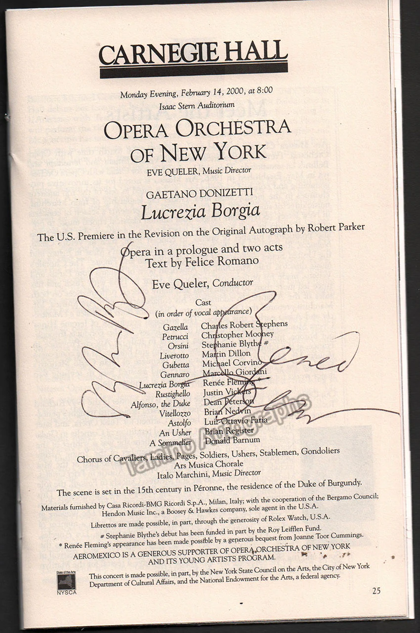 Metropolitan Opera - Signed Opera Programs 2000-2009 (Various Autographs) - Image 9