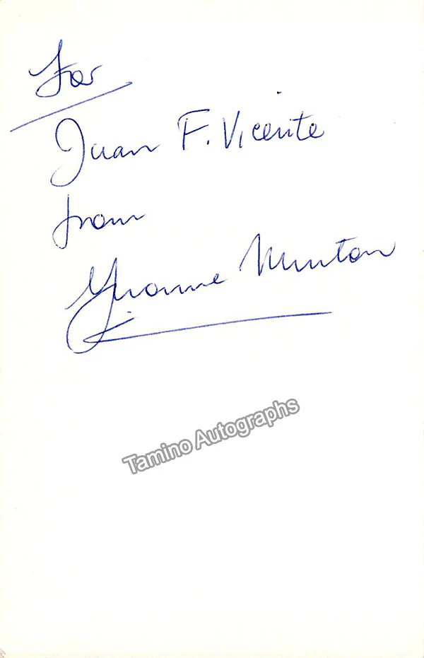 MINTON, Yvonne (Various Autographs) - Image 7