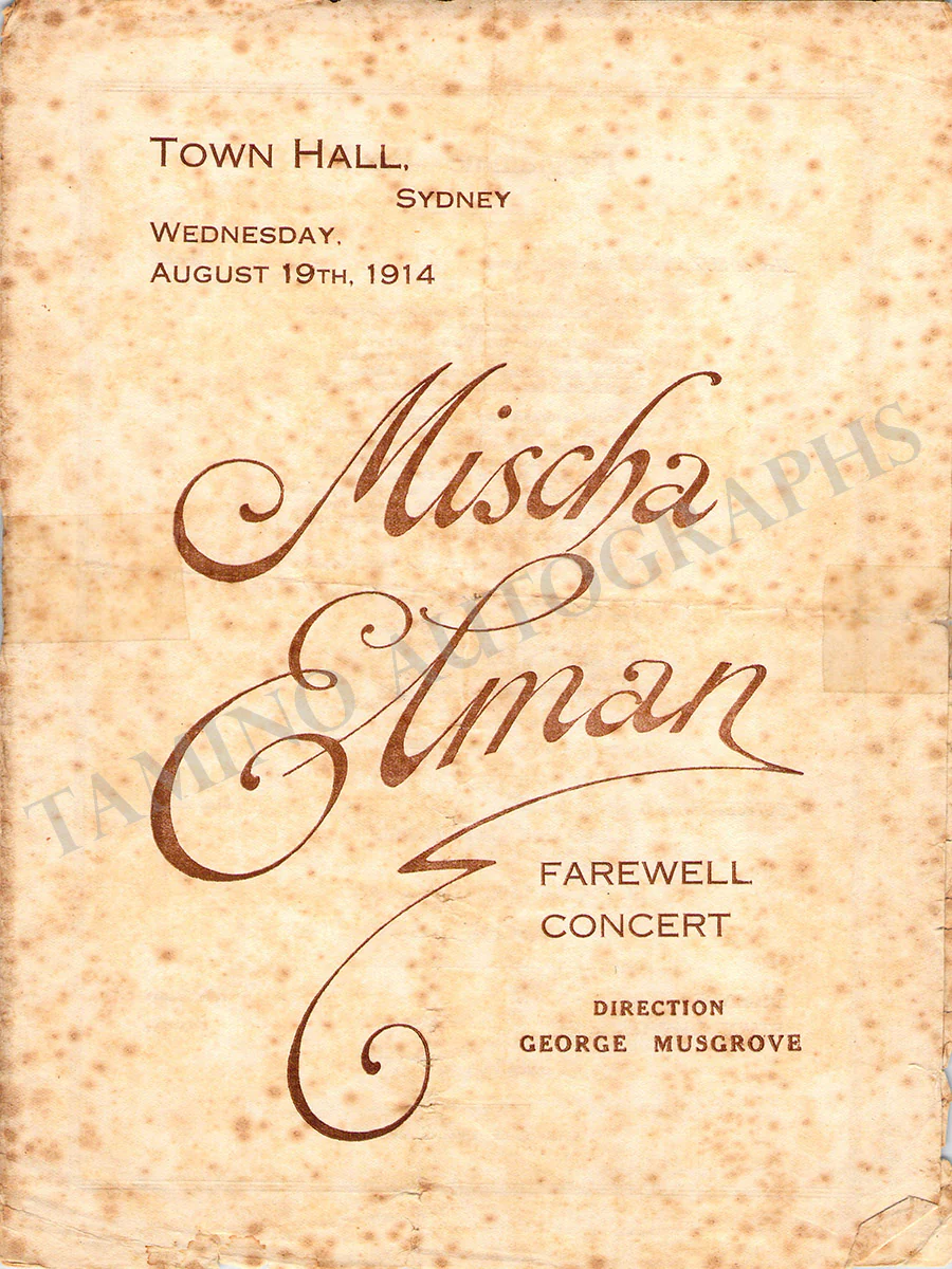 Elman, Mischa - Set x 3 Unsigned Programs Sydney 1914 - Image 8