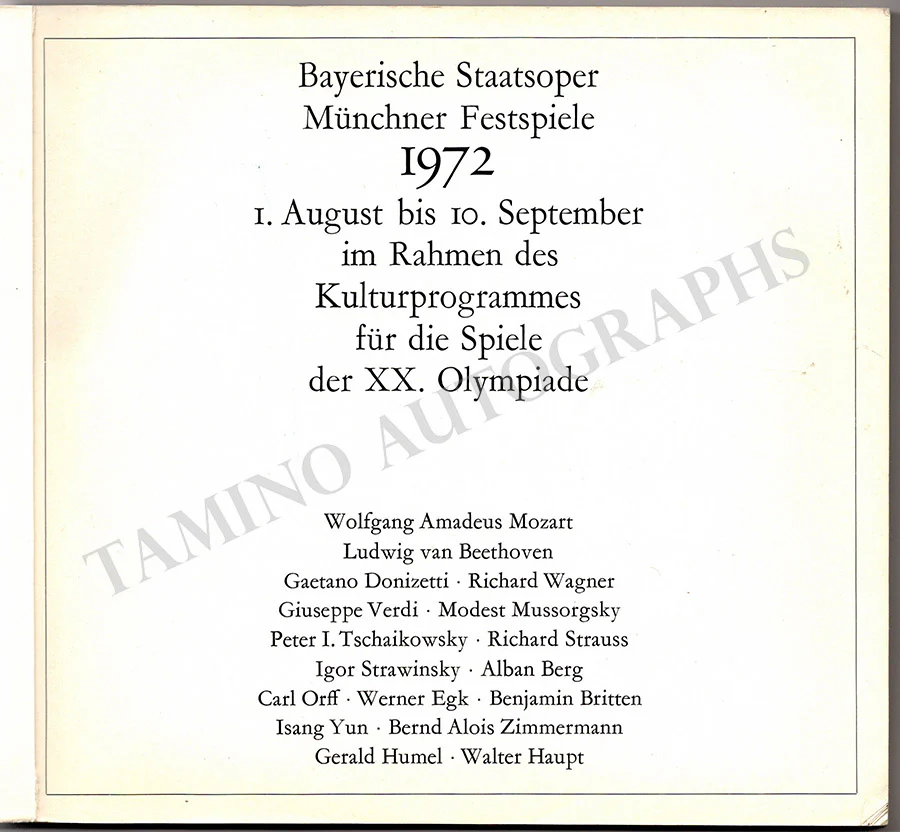 Munich Olympics 1972 Festival - Gala Program Book - Image 2