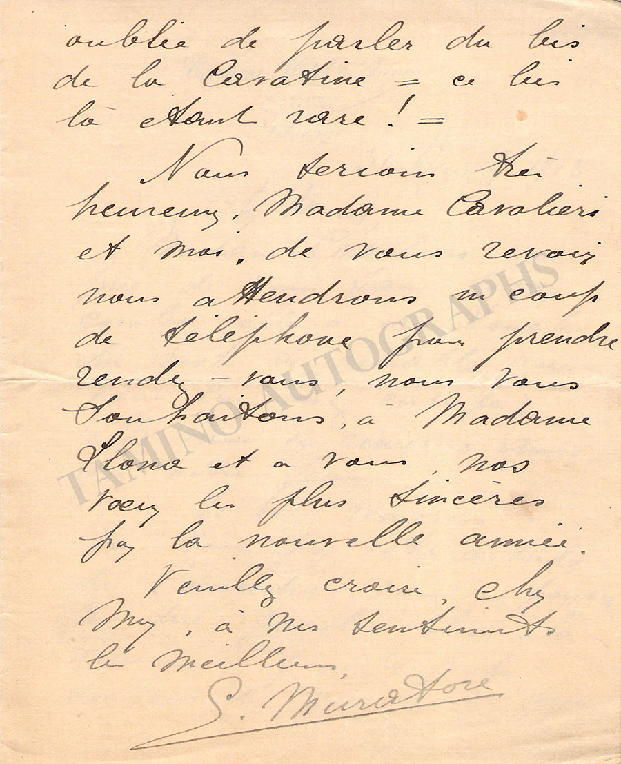 Muratore, Lucien - Autograph Letter Signed - Image 2