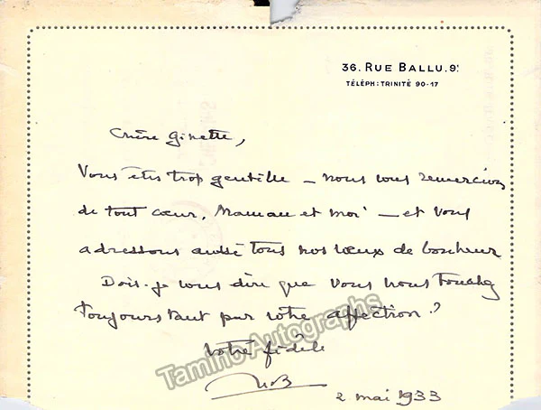 Boulanger, Nadia - Autograph Manuscripts (Various Options) - Image 4