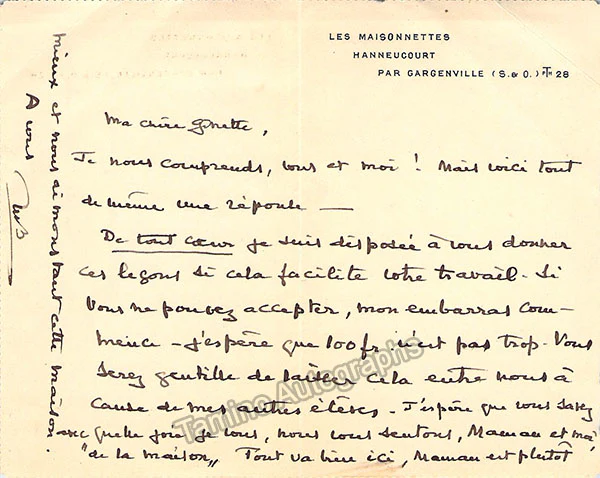 Boulanger, Nadia - Autograph Manuscripts (Various Options) - Image 7