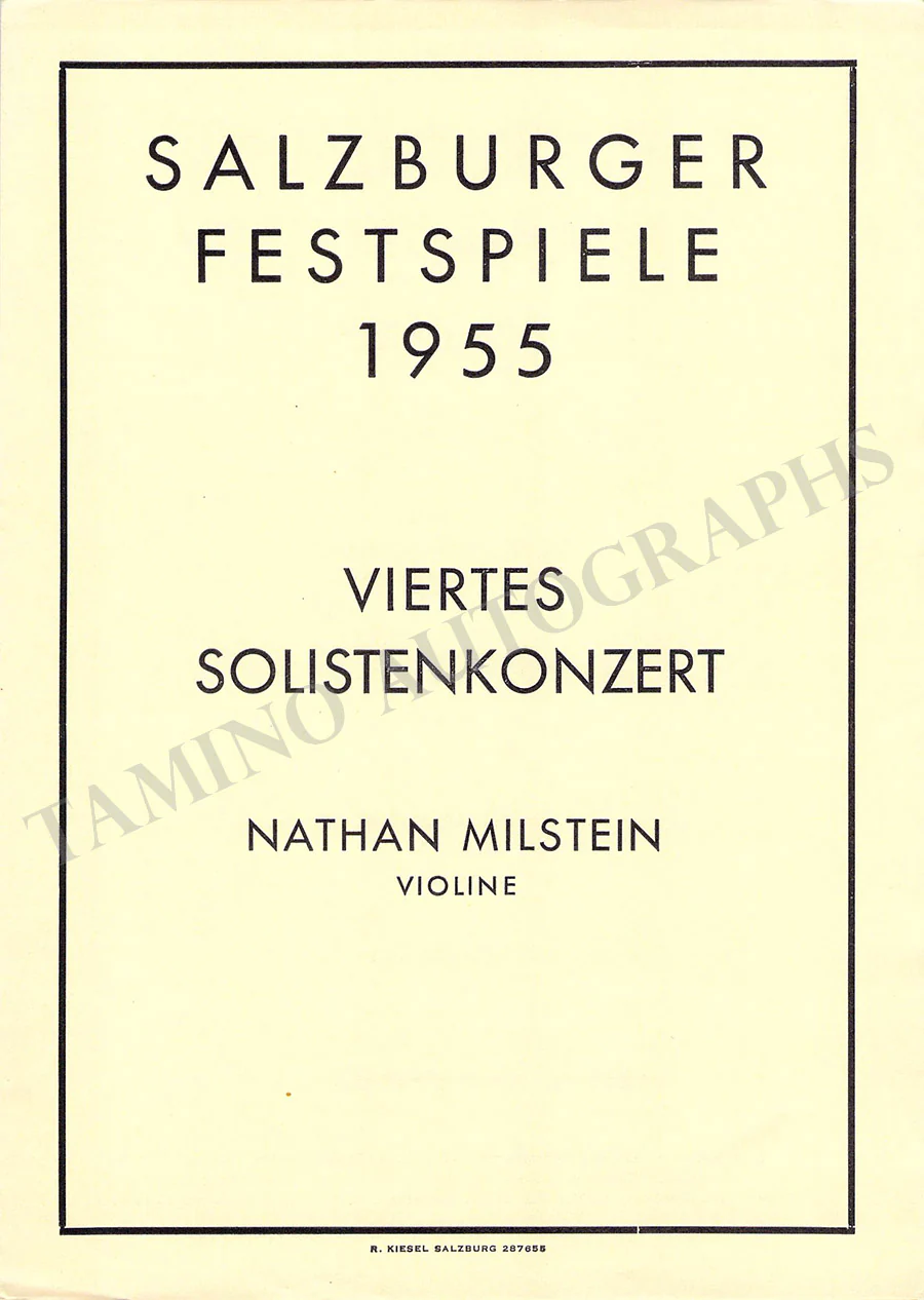 Milstein, Nathan - Unsigned Concert Programs (Various Options) - Image 16