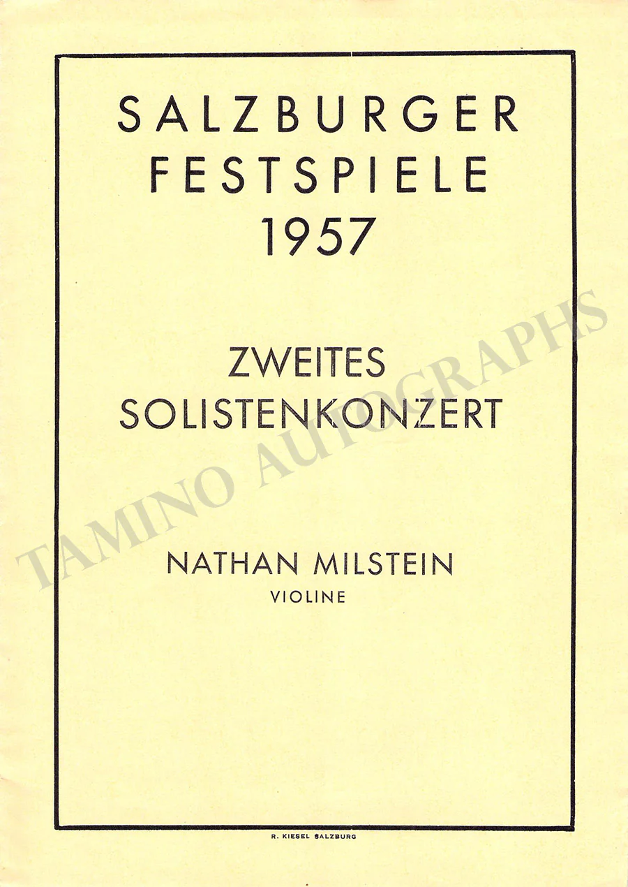 Milstein, Nathan - Unsigned Concert Programs (Various Options) - Image 20