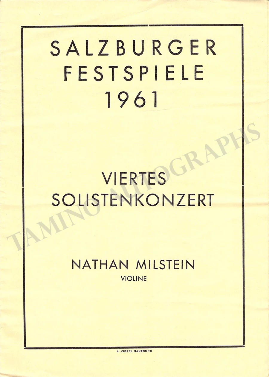 Milstein, Nathan - Unsigned Concert Programs (Various Options) - Image 23