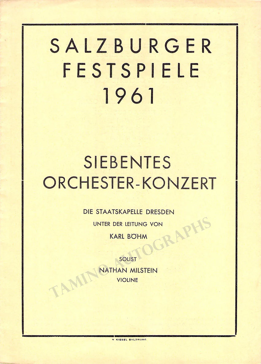 Milstein, Nathan - Unsigned Concert Programs (Various Options) - Image 5
